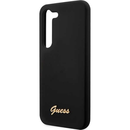 Etui Guess GUHCS23SSLSMK S23 S911 - czarne Silicone Vintage Gold Logo