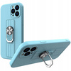 Ring Case silikonowe etui z uchwytem na palec i podstawką do iPhone 11 Pro jasnoniebieski