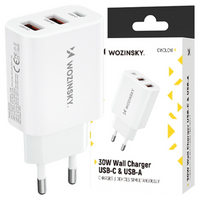 WOZINSKY ŁADOWARKA USB-C 30W 2 X USB-A DO TELEFONÓW I TABLETÓW Z FUNKCJĄ PD