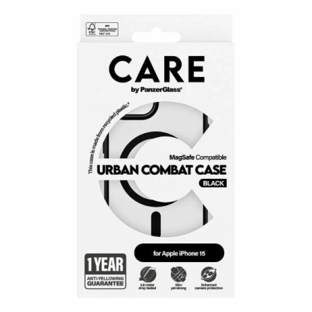 Etui CARE by PanzerGlass Urban Combat Case MagSafe na iPhone 15 - czarne