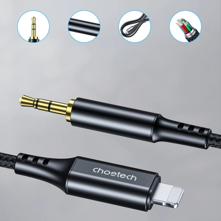 CHOETECH KABEL AUX009 DO LIGHTNING DO IPHONE 2M Z MINI JACK 3.5MM