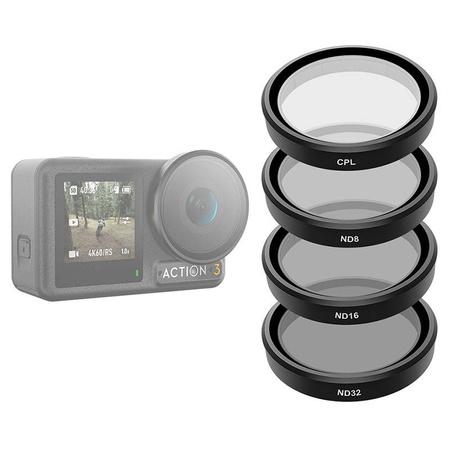 TELESIN ZESTAW FILTRÓW CPL ND8 ND16 ND32 DO DJI OSMO ACTION 3 4 5