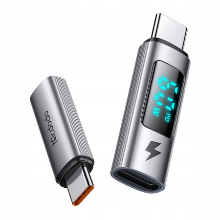 MCDODO ADAPTER PRZEJŚCIÓWKA USB-C USB TYP C DO LIGHTNING IPHONE 60W MIERNIK