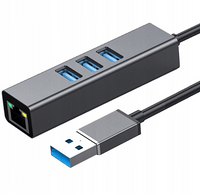 Adapter do komputera CO2, HUB 3.0 , 3 porty USB 3.0 Ethernet RJ45 Gigabit, dla Windows, MacOs, Linux 0113