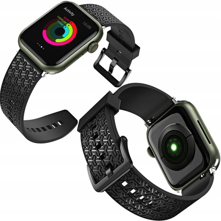 Watch Strap Y pasek do Apple Watch 7 / 6 / 5 / 4 / 3 / 2 / SE (45 / 44 / 42mm) opaska bransoleta do zegarka czarny