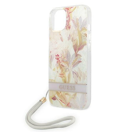 Guess GUOHCP14MHFLSU iPhone 14 Plus 6,7" fioletowy/purple hardcase Flower Strap