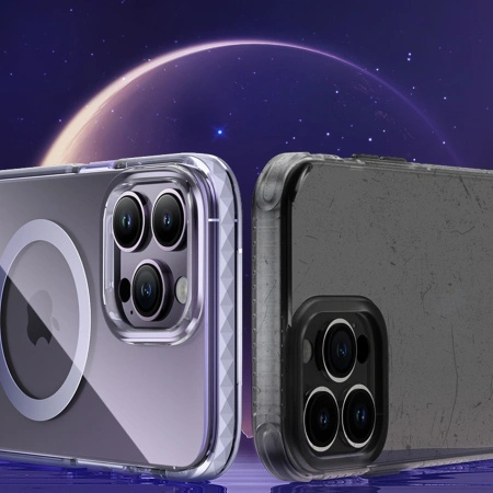 KINGXBAR ETUI DO IPHONE 14 PRO DO MAGSAFE PQY ICE CRYSTAL MAGNETYCZNE SZARE