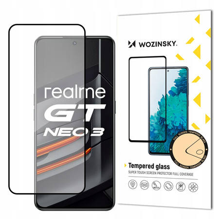 WOZINSKY SZKŁO HARTOWANE FULL GLUE DO REALME GT NEO 3 NA CAŁY EKRAN Z RAMKĄ
