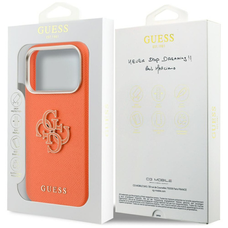 Etui Guess FW Resin Logo do iPhone 17    Pro pomarańczowy