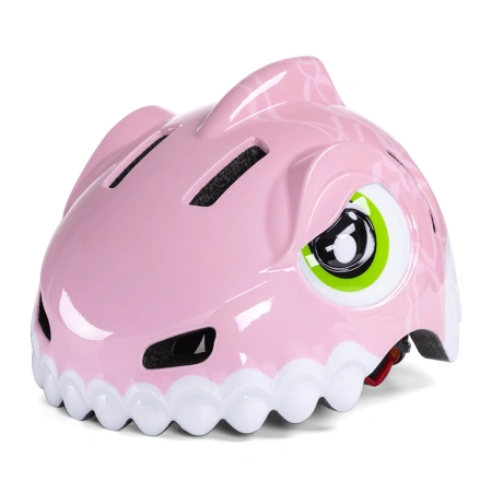 Kask rowerowy dziecięcy Wozinsky motyw dinozaur 52-56 cm - różowy