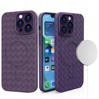 Plecione etui MagSafe Woven Case do iPhone 15 Pro - fioletowe