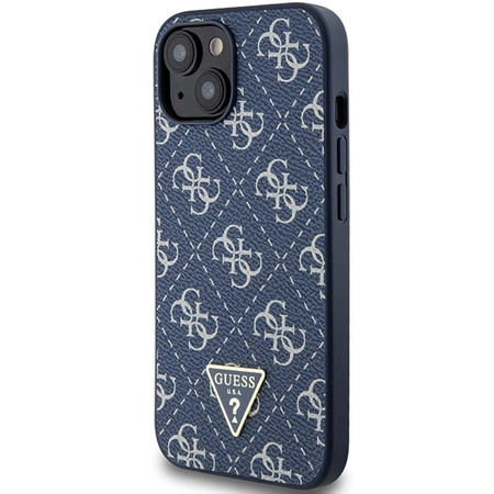 Etui Guess 4G Triangle Metal Logo na iPhone 15 Plus / 14 Plus - niebieskie