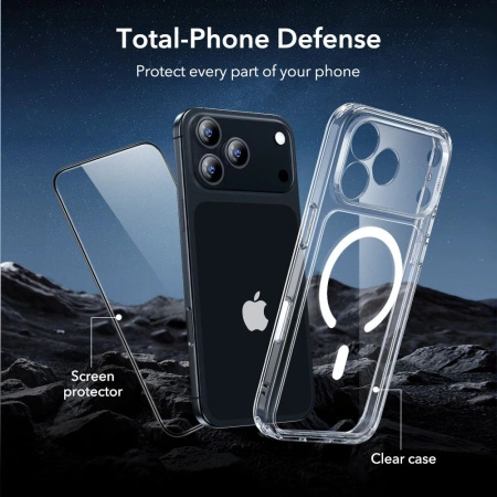 ESR ZESTAW CLASSIC HYBRID MAGSAFE DO IPHONE 17 PRO MAX Z SZKŁEM HARTOWANYM