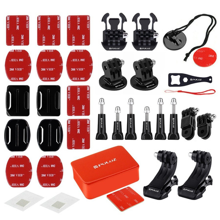 PULUZ ZESTAW 53 AKCESORII DO KAMER SPORTOWYCH GOPRO 4 5 6 7 8 9 WODOODPORNY