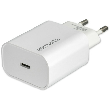 Ładowarka sieciowa 4smarts VoltPlug 20W  PD MFI USB-C z kable USB-C do Lightning biały