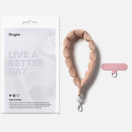 RINGKE HOLDER & PUFFER HAND STRAP FLORAL PINK