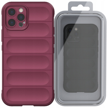 Magic Shield Case etui do iPhone 12 Pro elastyczny pancerny pokrowiec burgundowy