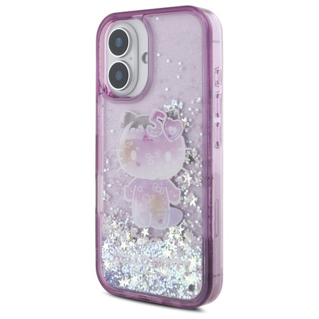 HELLO KITTY ETUI HARDCASE DO IPHONE 16 6.1 LIQUID GLITTER 50TH ROZŚWIETLONY