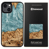 Etui z drewna i żywicy na iPhone 15 Pro Max Bewood Unique Uran - niebiesko-białe