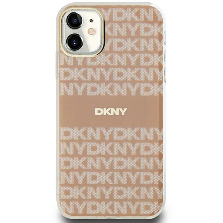 DKNY POKROWIEC DO IPHONE 11 XR IML MONO STRIPE DO MAGSAFE Z RÓŻOWYM LOGO