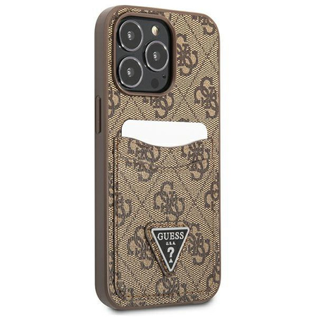 Guess GUHCP13LP4TPW iPhone 13 Pro / 13 6,1" brązowy/brown hardcase 4G Triangle Logo Cardslot