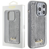 Etui Guess Sequin Script Metal na iPhone 15 Pro - srebrne