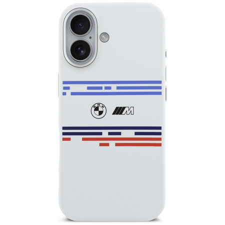 Etui BMW M Silicon Horizontal Line       MagSafe do iPhone 17 biały