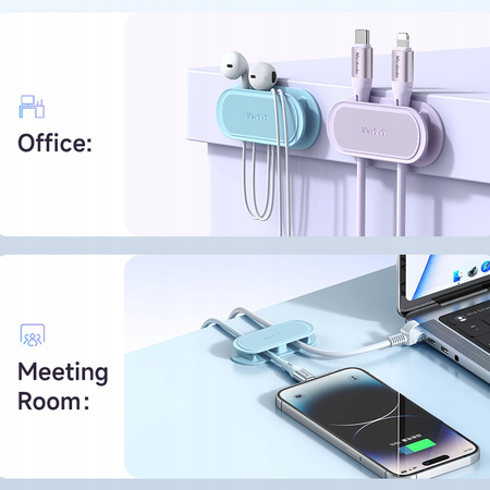 Organiser for cables, wires, for desk, holder, for glue, pink, McDodo