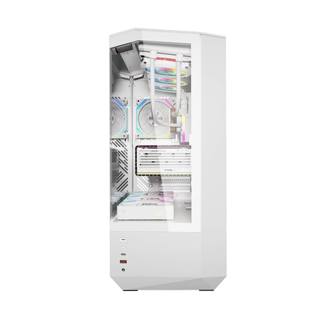 Obudowa komputerowa DARKFLASH DY460 + 4 wentylatory ARGB (biała)