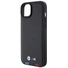 Etui BMW Leather Stamp Tricolor do iPhone 15 Plus - czarne