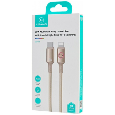 USAMS KABEL USB-C DO LIGHTNING 1,2M DO IPHONE 30W PRZEWÓD SZYBKIE ŁADOWANIE