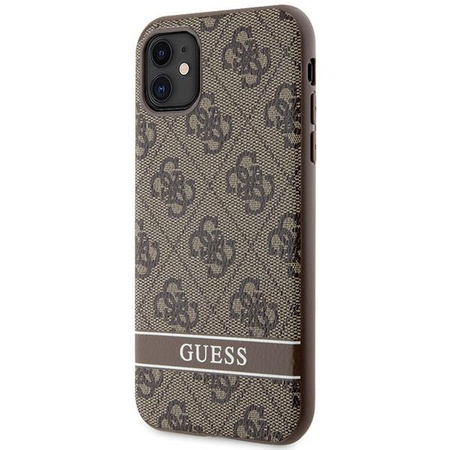 Etui Guess GUHCN61P4SNW na iPhone 11 / Xr - brązowe 4G Stripe