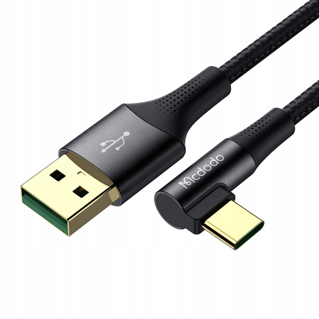 MCDODO KABEL USB-C KĄTOWY SZYBKIE ŁADOWANIE DO SAMSUNG USB TYP C 6A 65W 1M