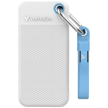 Dysk Zewnętrzny Verbatim Pocket SSD 1TB  USB-C 3.2 gen.2 biały-jasnoniebieski 32320