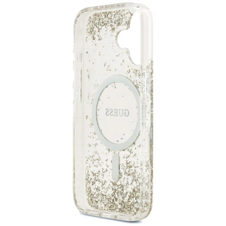 GUESS ETUI RESIN BOTTOM GLITTER MAGSAFE DO IPHONE 17 Z BŁYSZCZĄCĄ POWŁOKĄ