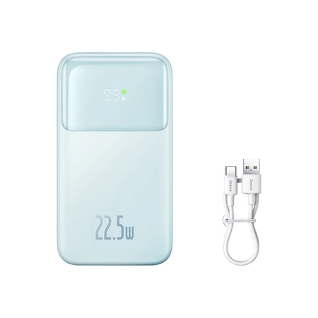 Powerbank Baseus Comet Series z wyświetlaczem 20000mAh 22.5W - niebieski + kabel USB-A / USB-C