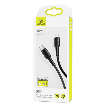 USAMS KABEL U43 USB-C NA USB-C 100W DO TELEFONÓW 5A 1.2M SZYBKIE ŁADOWANIE