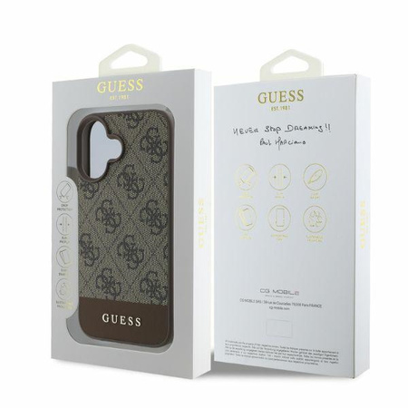 GUESS ETUI CASE POKROWIEC HARDCASE DO IPHONE 16 6.1 4G BOTTOM STRIPE