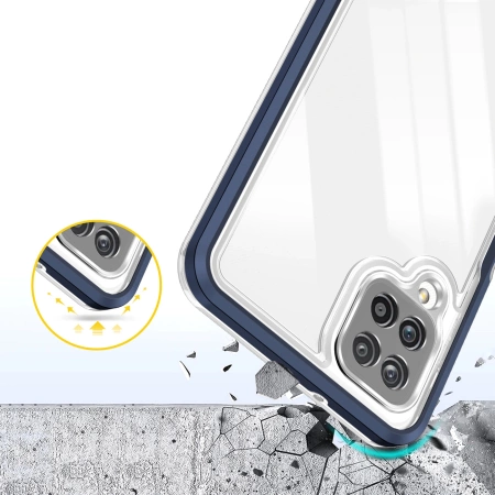 HURTEL POKROWIEC CLEAR 3IN1 DO SAMSUNG GALAXY A12 5G Z RAMKĄ WYSOKA OCHRONA