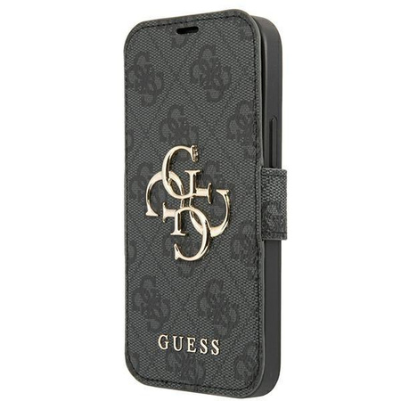 Etui Guess GUBKP13L4GMGGR na iPhone 13 Pro / 13 - szare book 4G Big Metal Logo