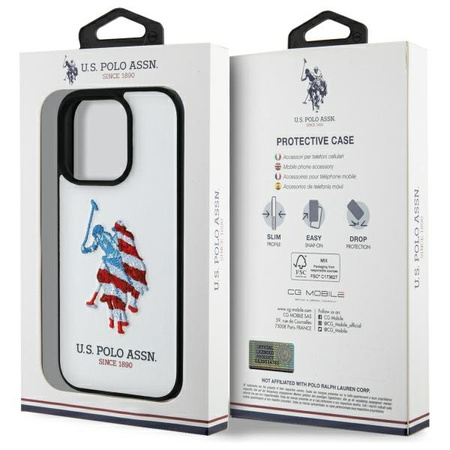 US POLO ASSN. ETUI SKÓRZANE DO IPHONE 15 PRO MAX 6,7 AMERICAN FLAG LEATHER