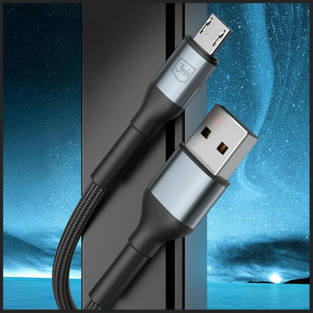 Kabel 3MK Hyper Cable N-SERIES USB-A do  MicroUSB QC 3.0 5V/2A 10W czarny