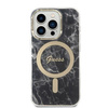 Guess zestaw ładowarka MagSafe + etui do iPhone 14 Pro 6,1" czarne Marble (GUBPP14LHMEACSK)