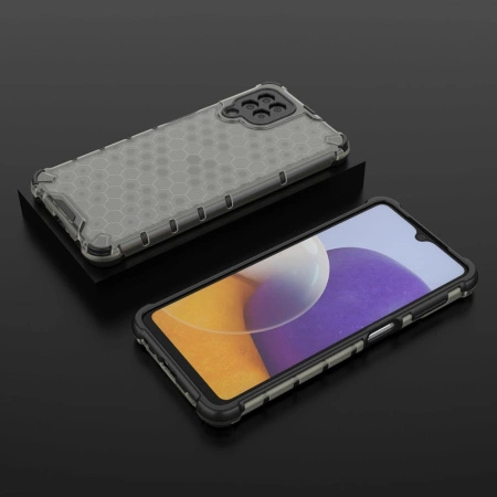 HURTEL HONEYCOMB ETUI PANCERNE DO SAMSUNG GALAXY A22 4G Z ŻELOWĄ RAMKĄ