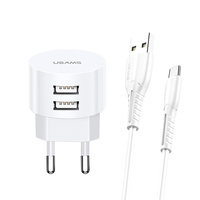 USAMS ŁADOWARKA SIECIOWA 2XUSB T20 2,1A DO TELEFONÓW ANDROID SAMSUNG HUAWEI