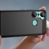 Carbon Case etui do Infinix Hot 12 Pro elastyczny silikonowy karbonowy pokrowiec czarne