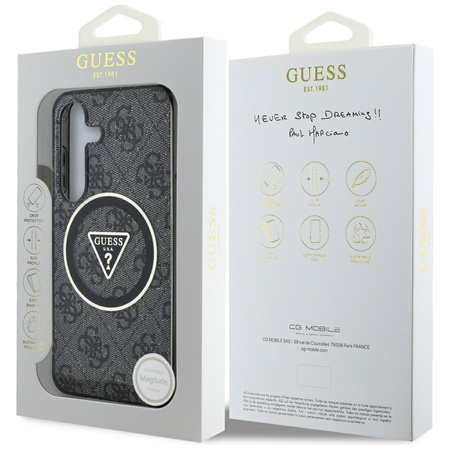 GUESS ETUI 4G GLITTER TRIANGLE BUTTONS DO SAMSUNG GALAXY S25+ DO MAGSAFE