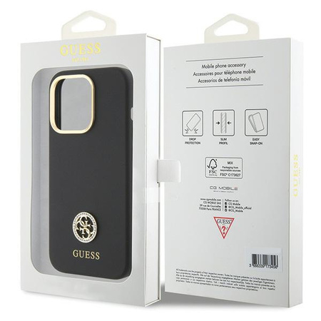 GUESS ETUI CASE DO IPHONE 15 PRO 6.1” HARDCASE SILICONE LOGO STRASS 4G