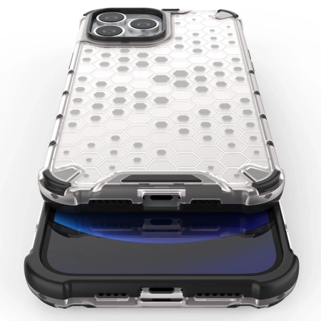 HURTEL ETUI PANCERNE HONEYCOMB Z ŻELOWĄ RAMKĄ DO IPHONE 13 PRO MAX OCHRONNE