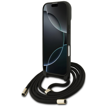 Etui Guess 4G Big Logo Cord Stap         Crossbody do iPhone 17 czarny